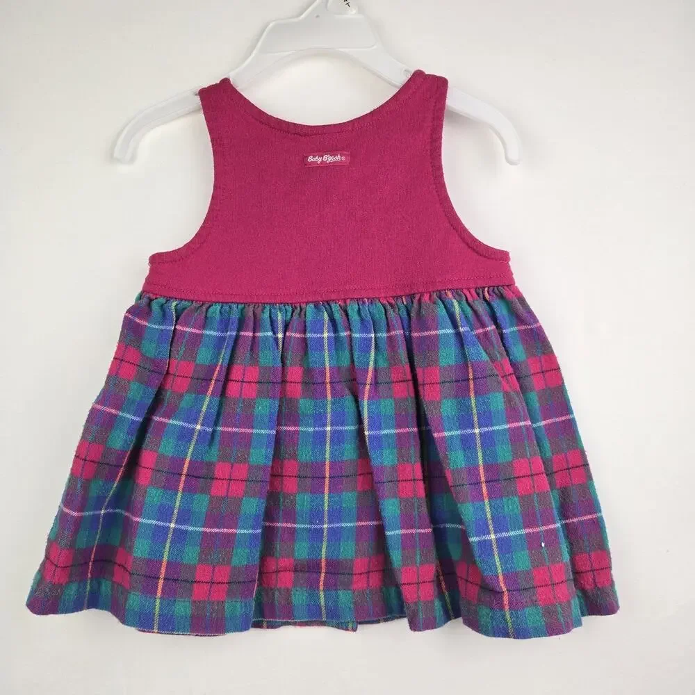 Vintage OshKosh B'Gosh Dress Size 12 M Plaid Sleeveless USA Made‎